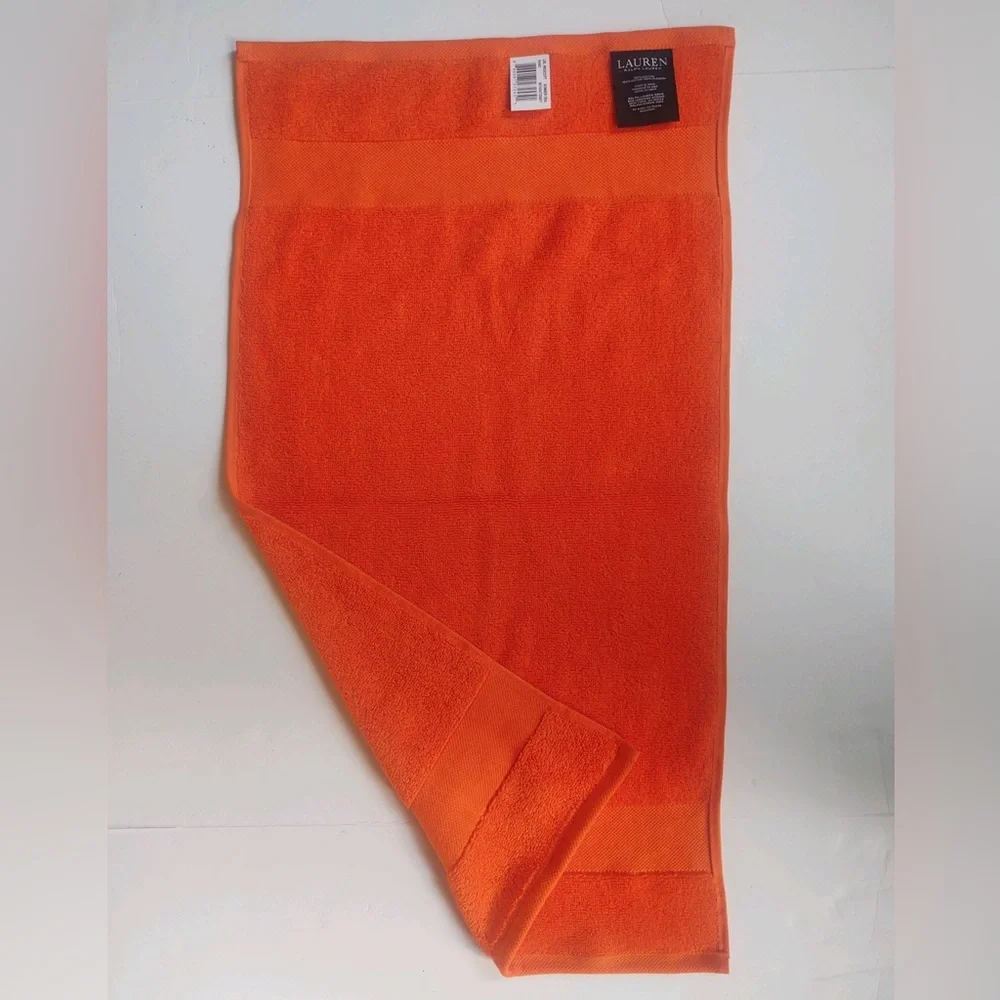 🎁8PC LAUREN Ralph Lauren Wescott Bath Towel Set - Summer Orange Cotton Towels